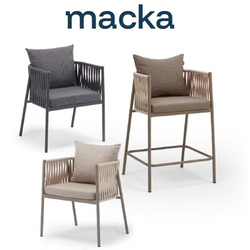 Renazzo Maçka Bahçe Koltuğu ve Bar Sandalyesi - Modern Halat Örgü