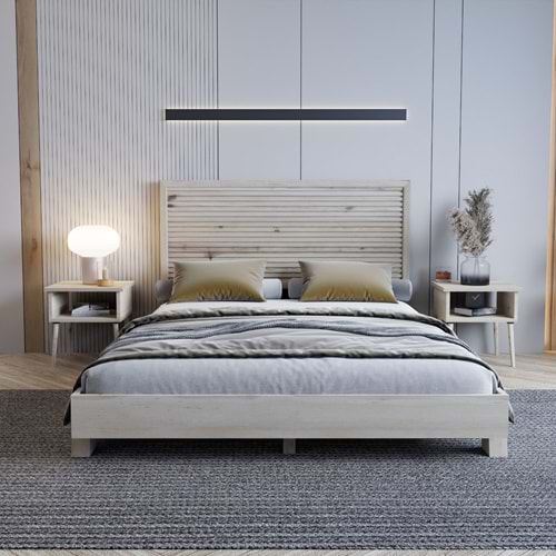 Alaz Model Doğal Çam Ahşap Karyola ( YTY )