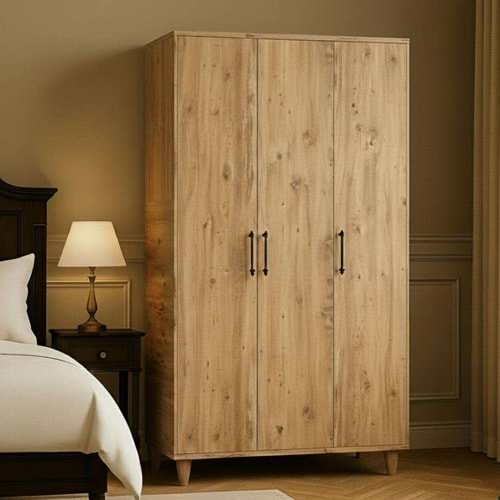 % 100 MDF Renazzo Pravdi Üç Kapaklı Anlantik Gardrop
