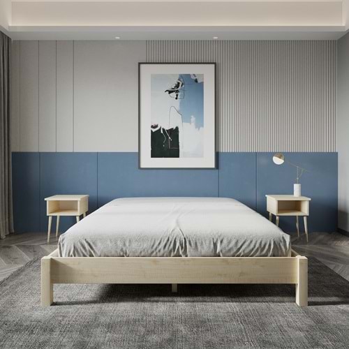 LOFT Model Vernikli Çam Ahşap Karyola