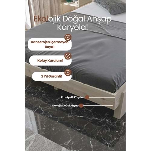 Lotus New Modern Ahşap Karyola
