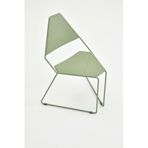 Delta Metal Cafe & Restoran Sandalyesi | İç/Dış Mekan Kullanıma Uygun - YEŞİL