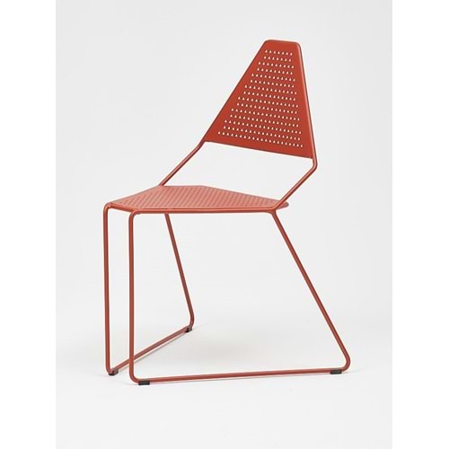 Delta Metal Cafe & Restoran Sandalyesi | İç/Dış Mekan Kullanıma Uygun - KIRMIZI