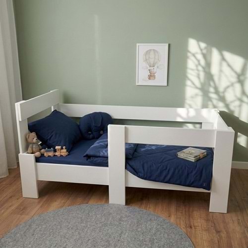 Renna 70x140 Montessori Çocuk Karyolası - Beyaz MDF Modern Bebek Yatağı