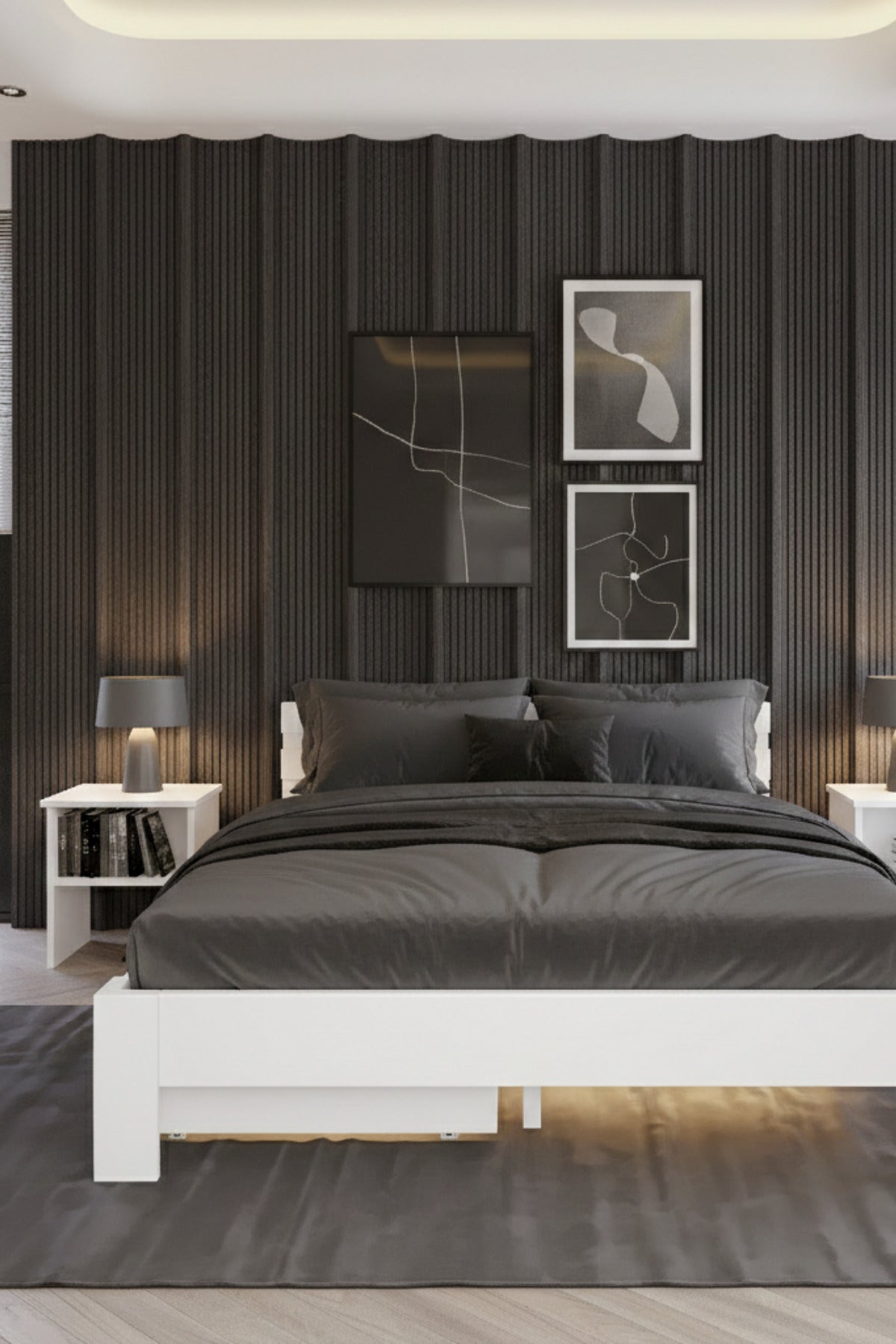 Letto 4 Çekmeceli MDF Karyola 100x200 Beyaz