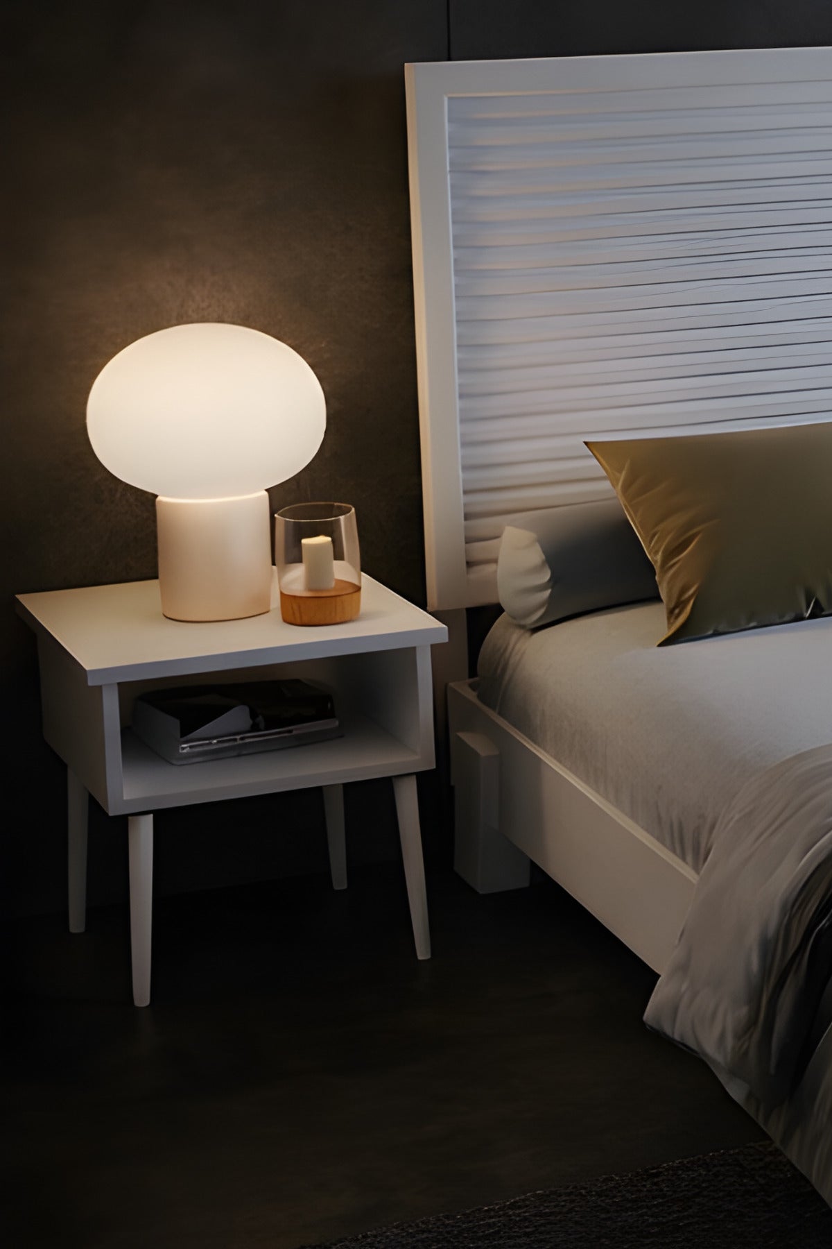 Alaz Model Yatay Başlıklı Masif Ahşap Karyola 150x200 Ceviz
