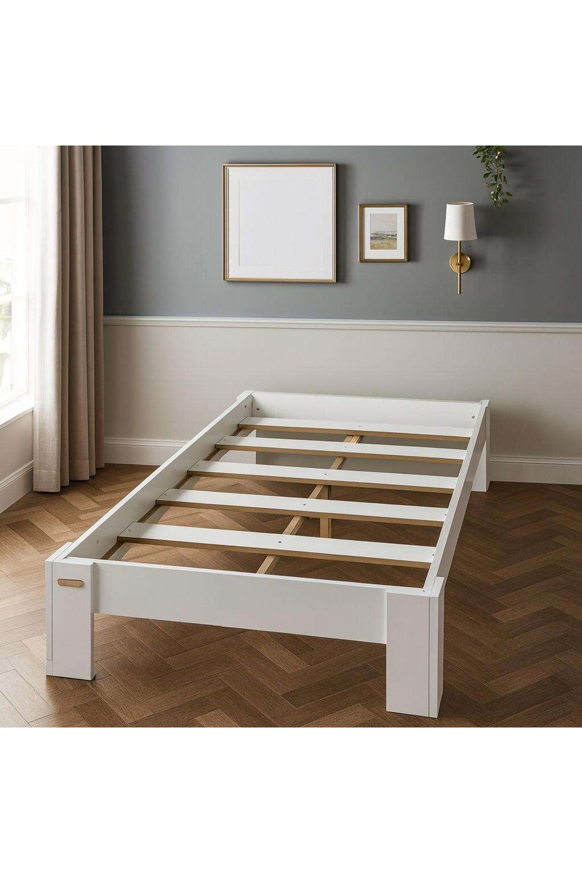 Stillo Başlıksız Tek Kişilik MDF Karyola 120x200 Beyaz