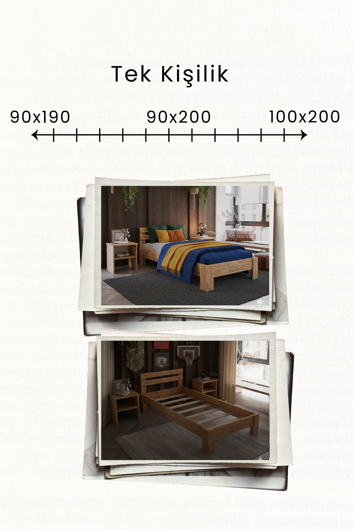 Letto MDF Karyola 150x200 Atlantik Çam