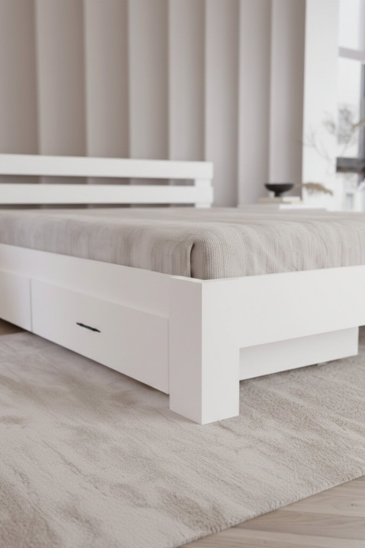 Letto 4 Çekmeceli MDF Karyola 120x200 Beyaz