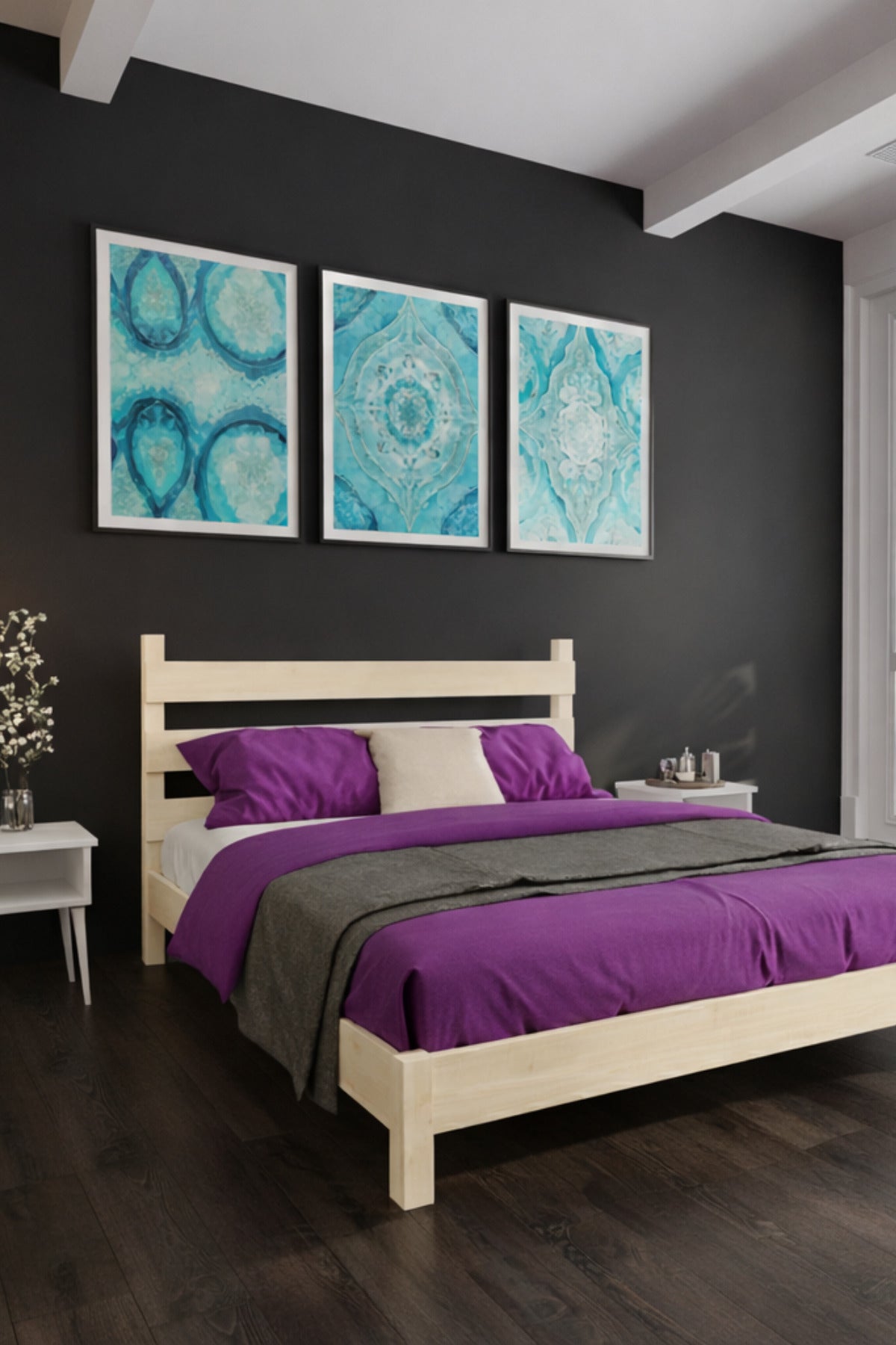 Natura Model Masif Ahşap Karyola 100x200 Doğal