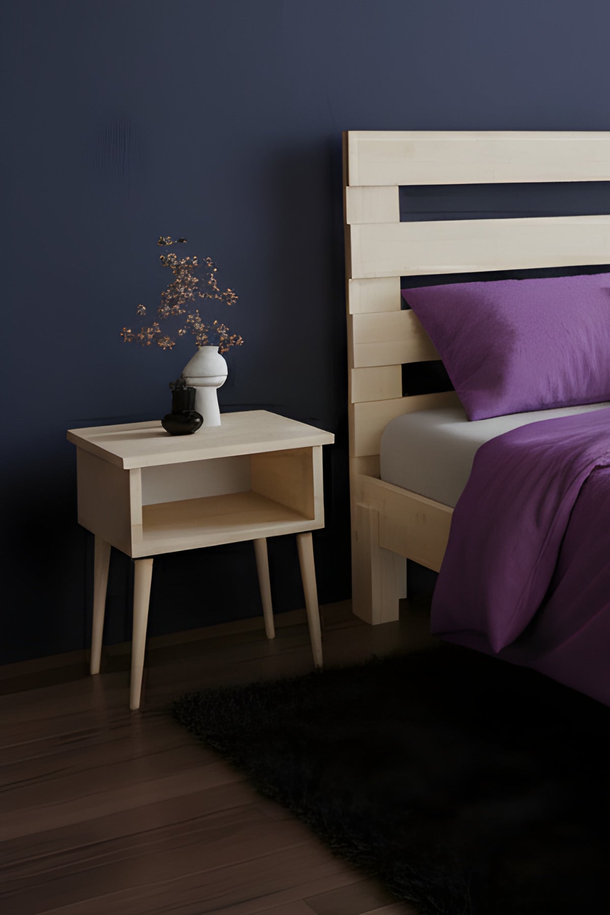 Urban Model Masif Ahşap Karyola 2 Adet Komodin 200x200 Ceviz