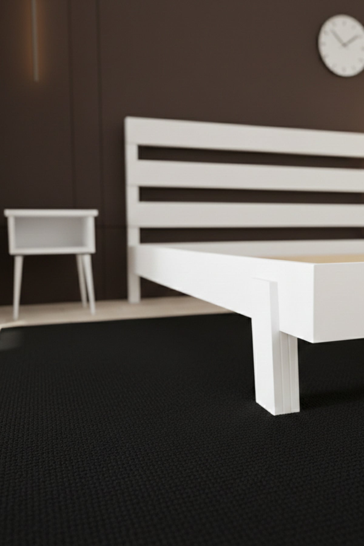 Natura New Model Masif Ahşap Karyola 2 Adet Komodin 140x200 Ceviz