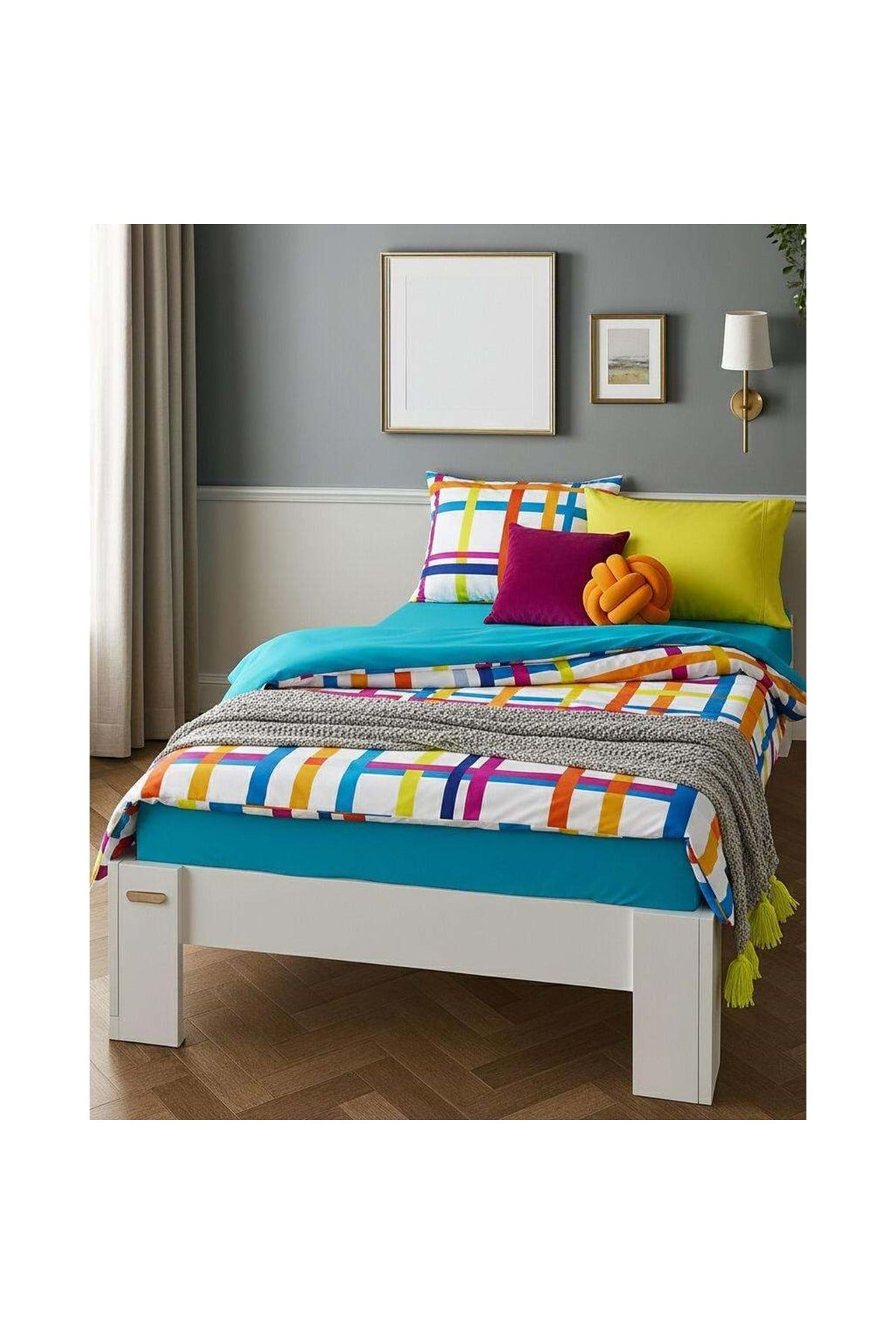 Stillo Başlıksız Tek Kişilik MDF Karyola 140x200 Beyaz