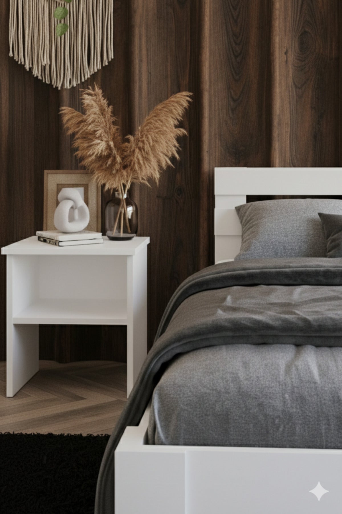 Letto MDF Karyola ve 2 Komodinli Set 90x200 Atlantik Çam