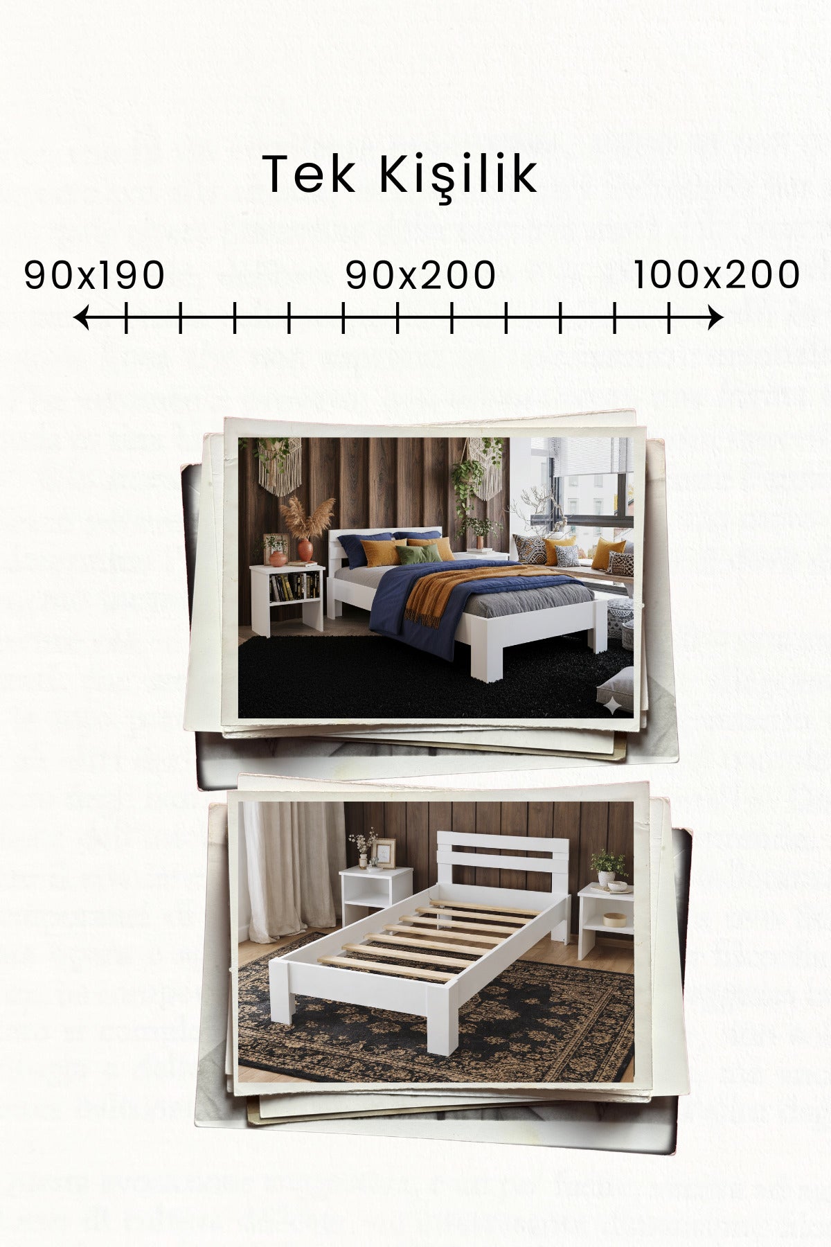 Letto MDF Karyola 90x200 Beyaz