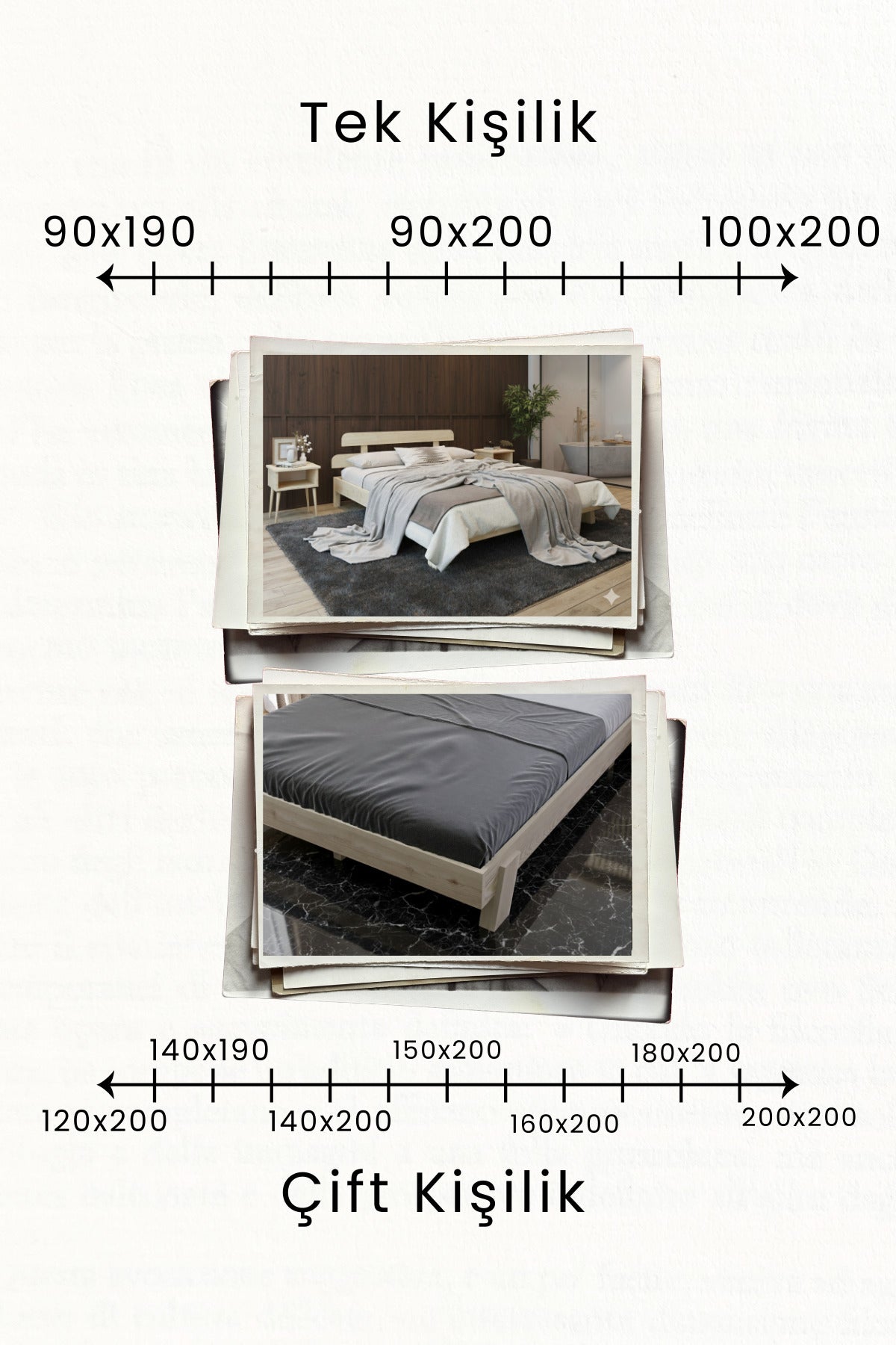 Lotus New Model Masif Ahşap Karyola 90x200 Doğal