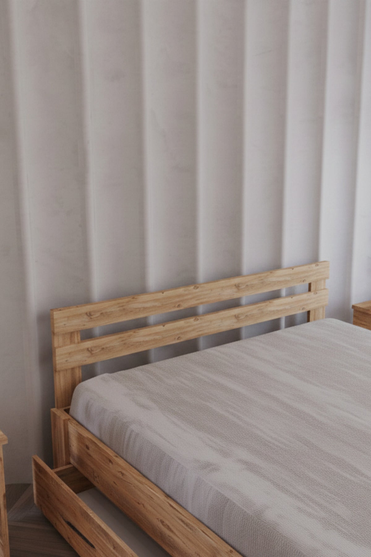Letto 2 Çekmeceli MDF Karyola 140x190 Atlantik Çam
