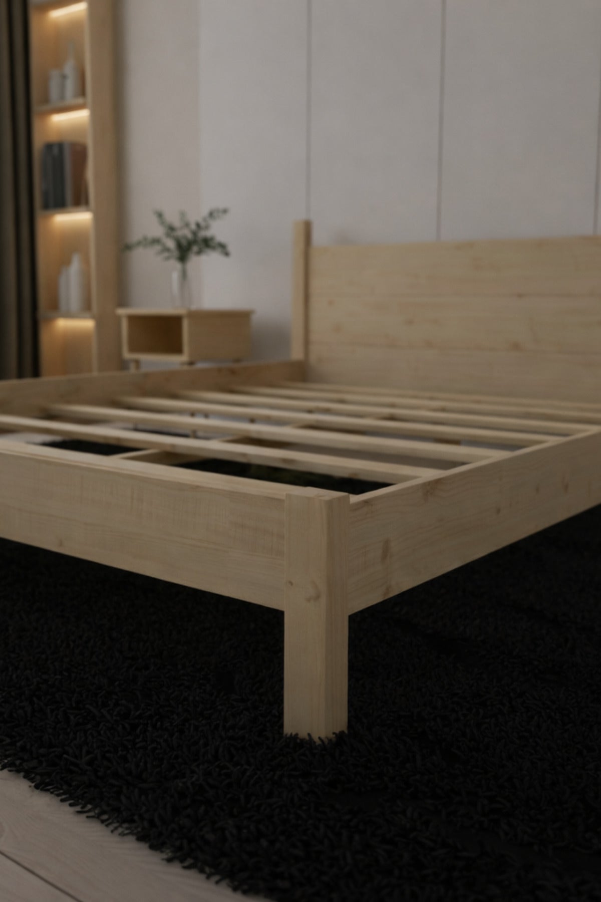 Mi̇rage Model Masif Ahşap Karyola 2 Adet Komodin 140x200 Doğal