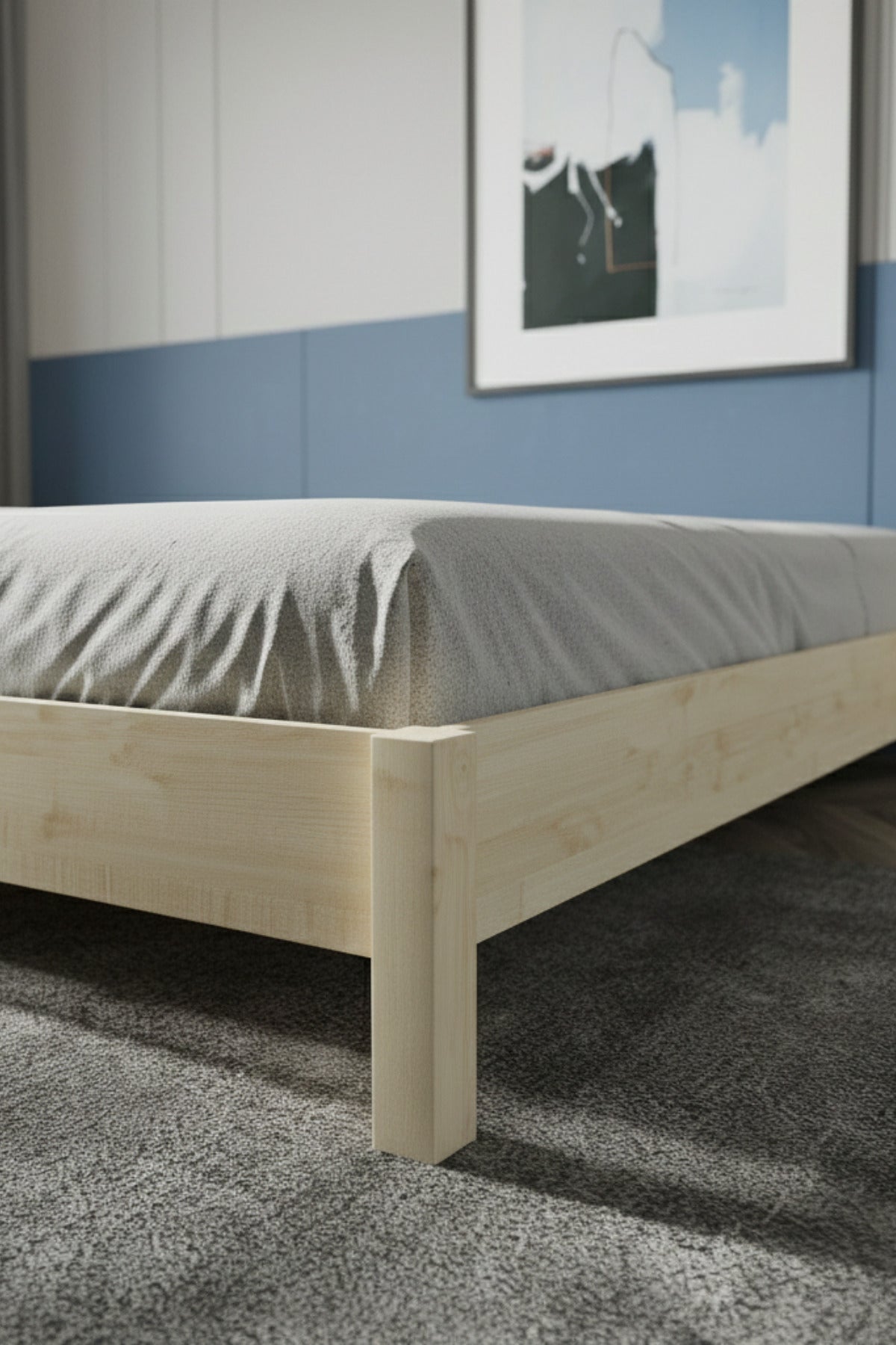 Loft Model Masif Ahşap Karyola 120x200 Doğal