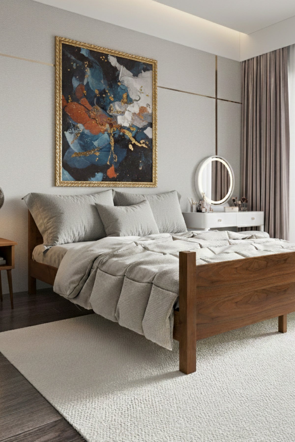 Melodi̇ Model Masif Ahşap Karyola 180x200 Doğal
