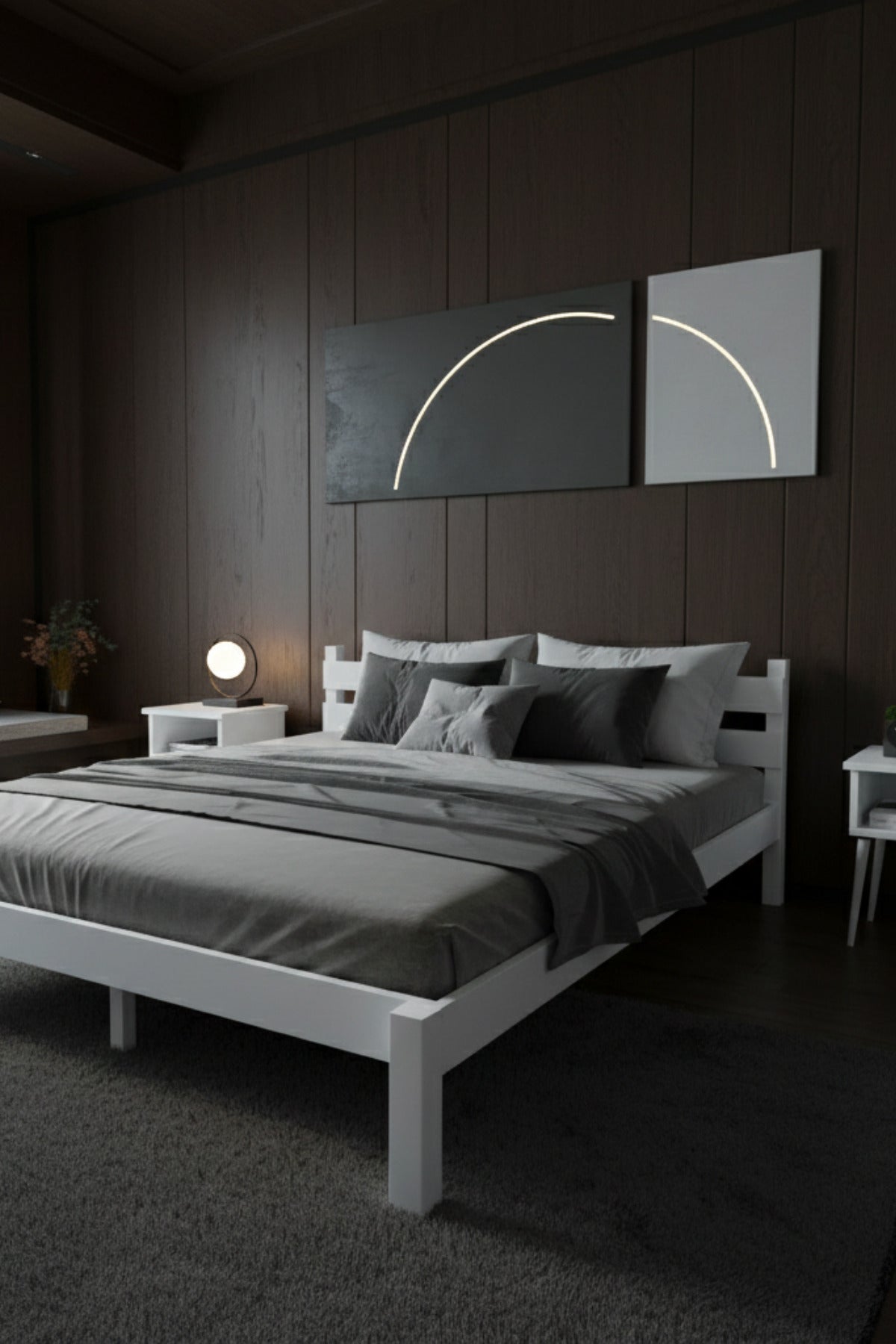 Letto Model Masif Ahşap Karyola 120x200 Ceviz