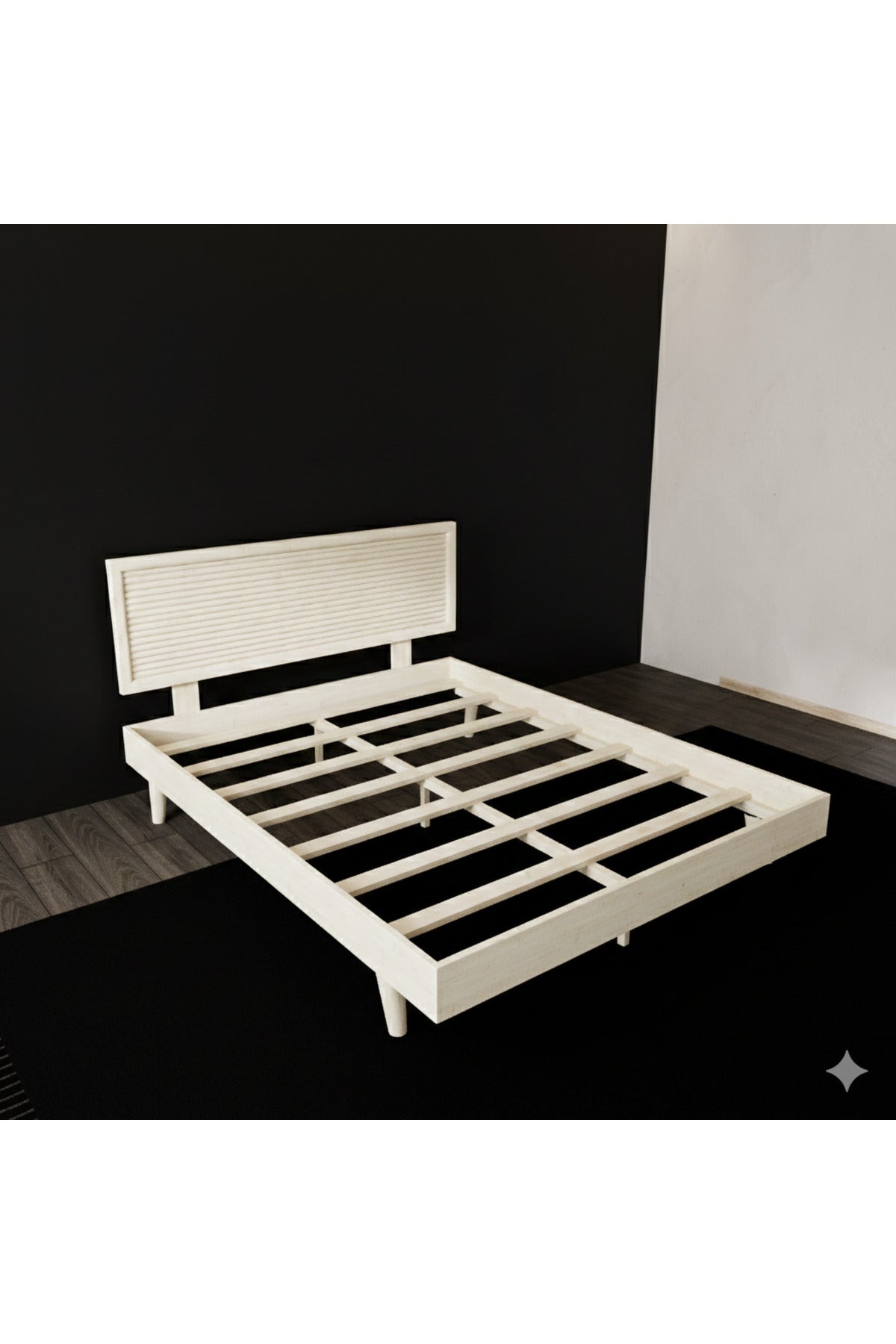 Ebruli Model Masif Ahşap Yatak Odası Seti 120x200 Doğal