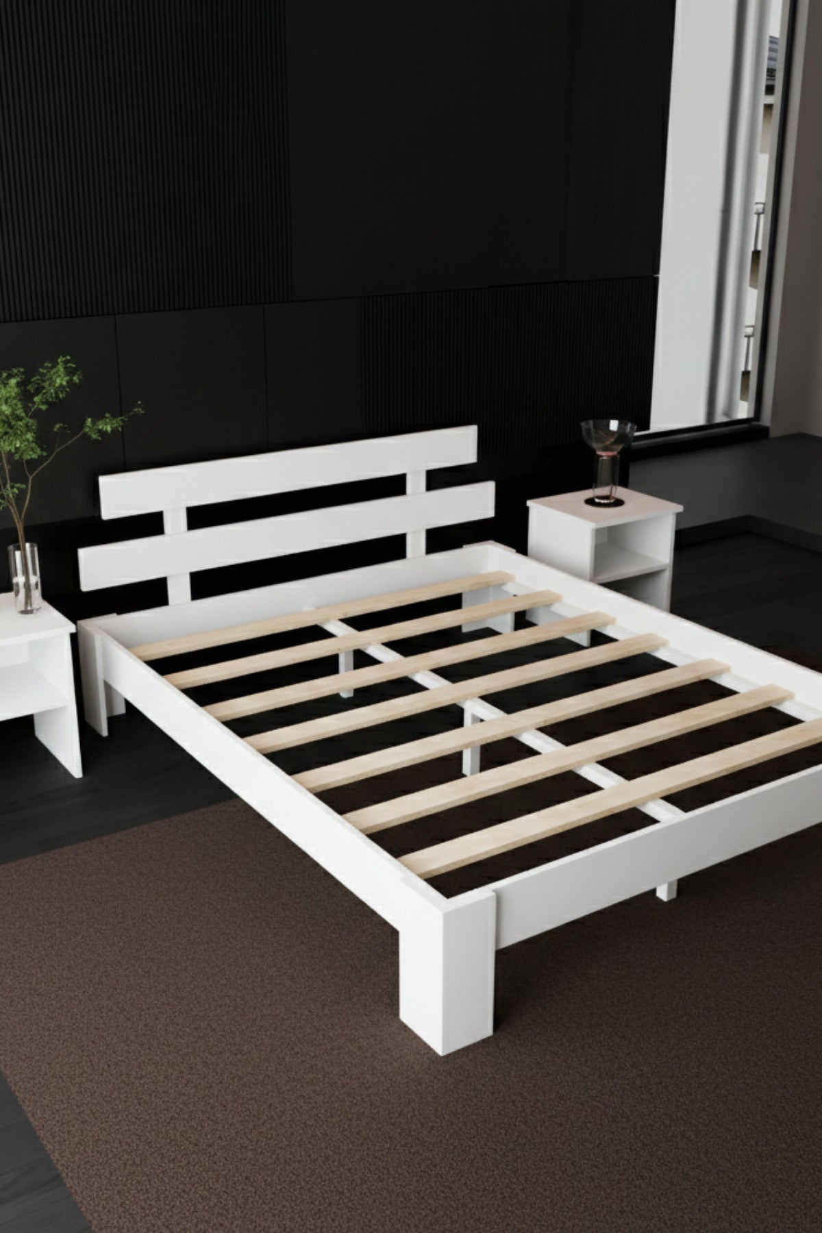 Lotus MDF Karyola 140x200 Beyaz
