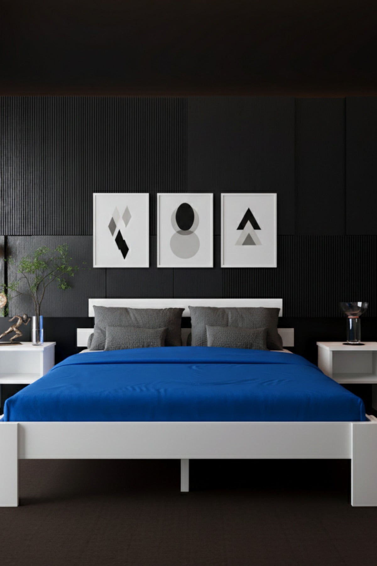 Lotus MDF Karyola ve 2 Komodinli Set 120x200 Beyaz