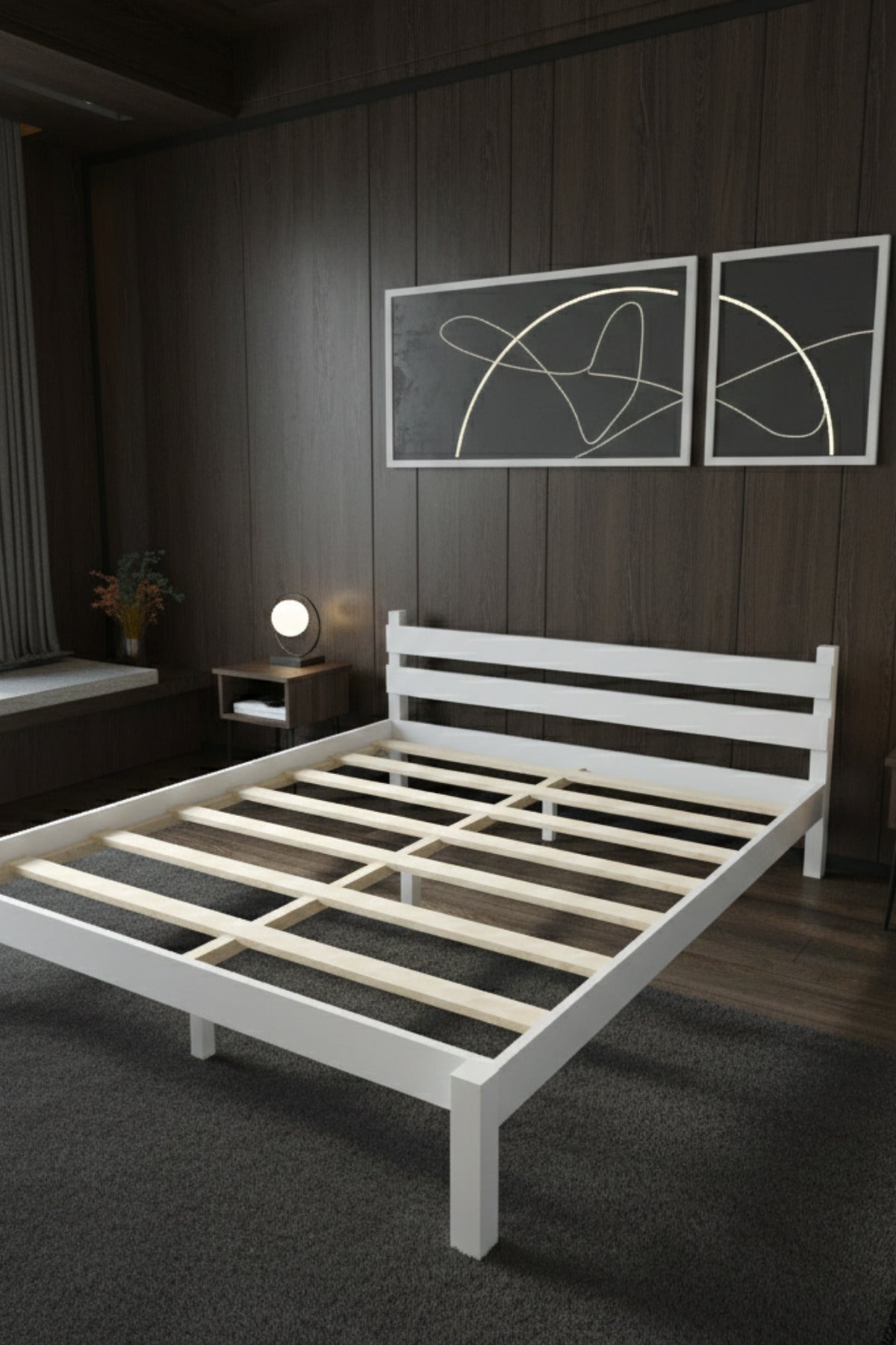 Letto Model Masif Ahşap Karyola 140x200 Ceviz