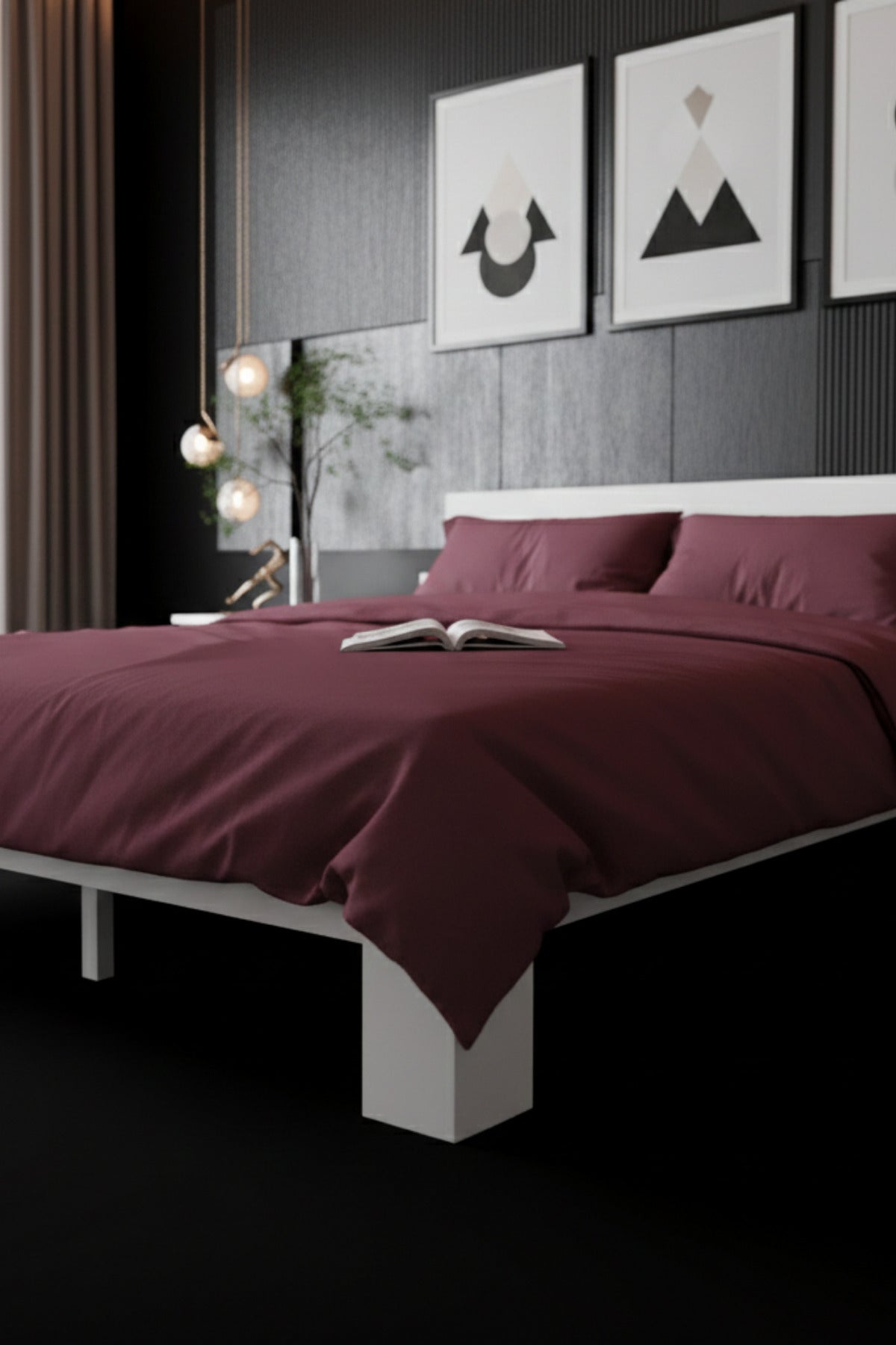 Lotus MDF Karyola ve 2 Komodinli Set 140x190 Beyaz