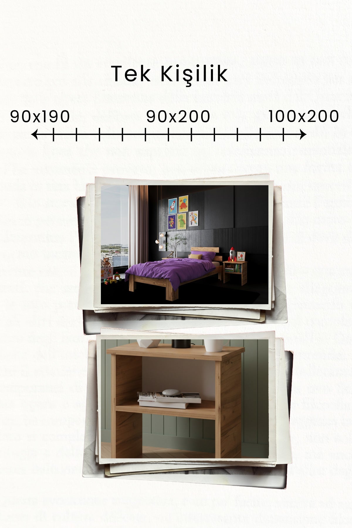 Lotus MDF Karyola ve 2 Komodinli Set 180x200 Beyaz