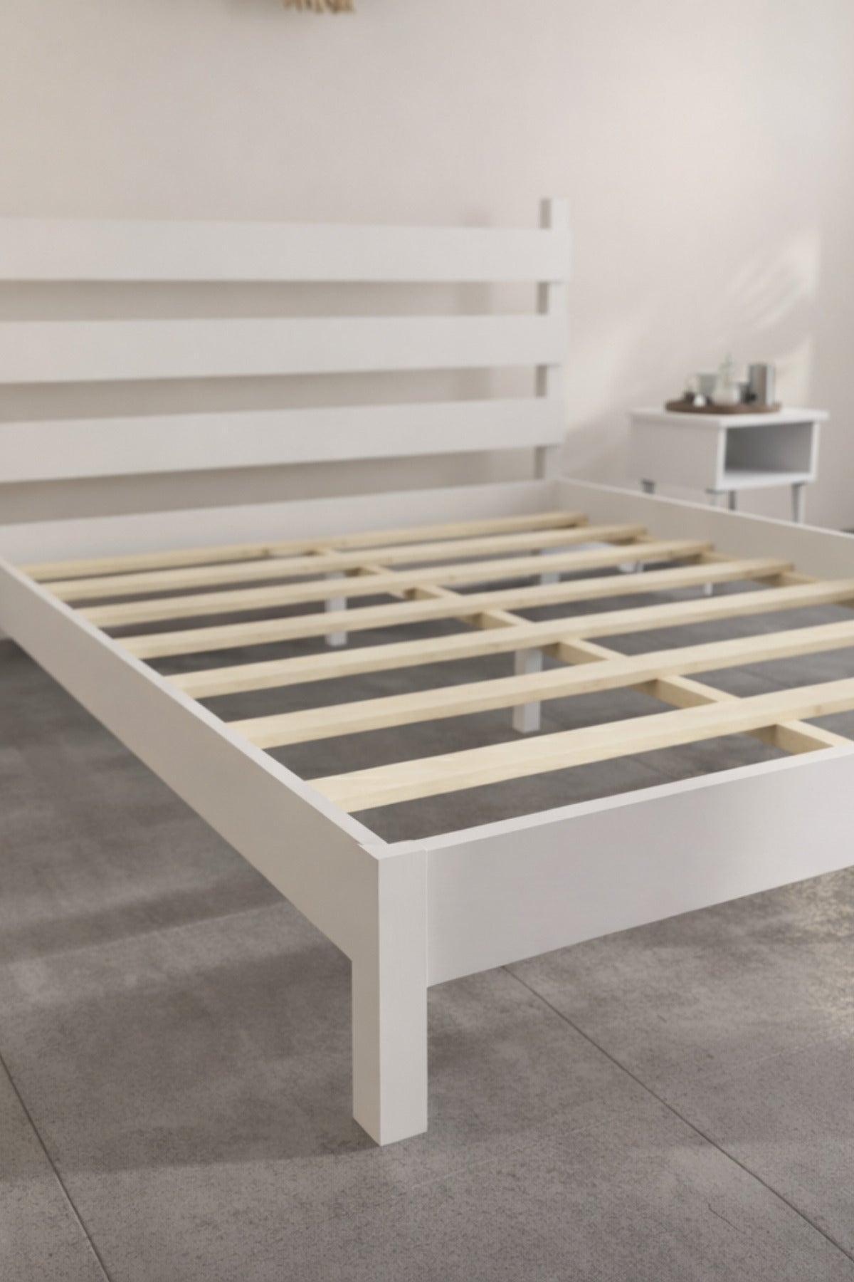 Natura Model Masif Ahşap Karyola 2 Adet Komodin 200x200 Ceviz
