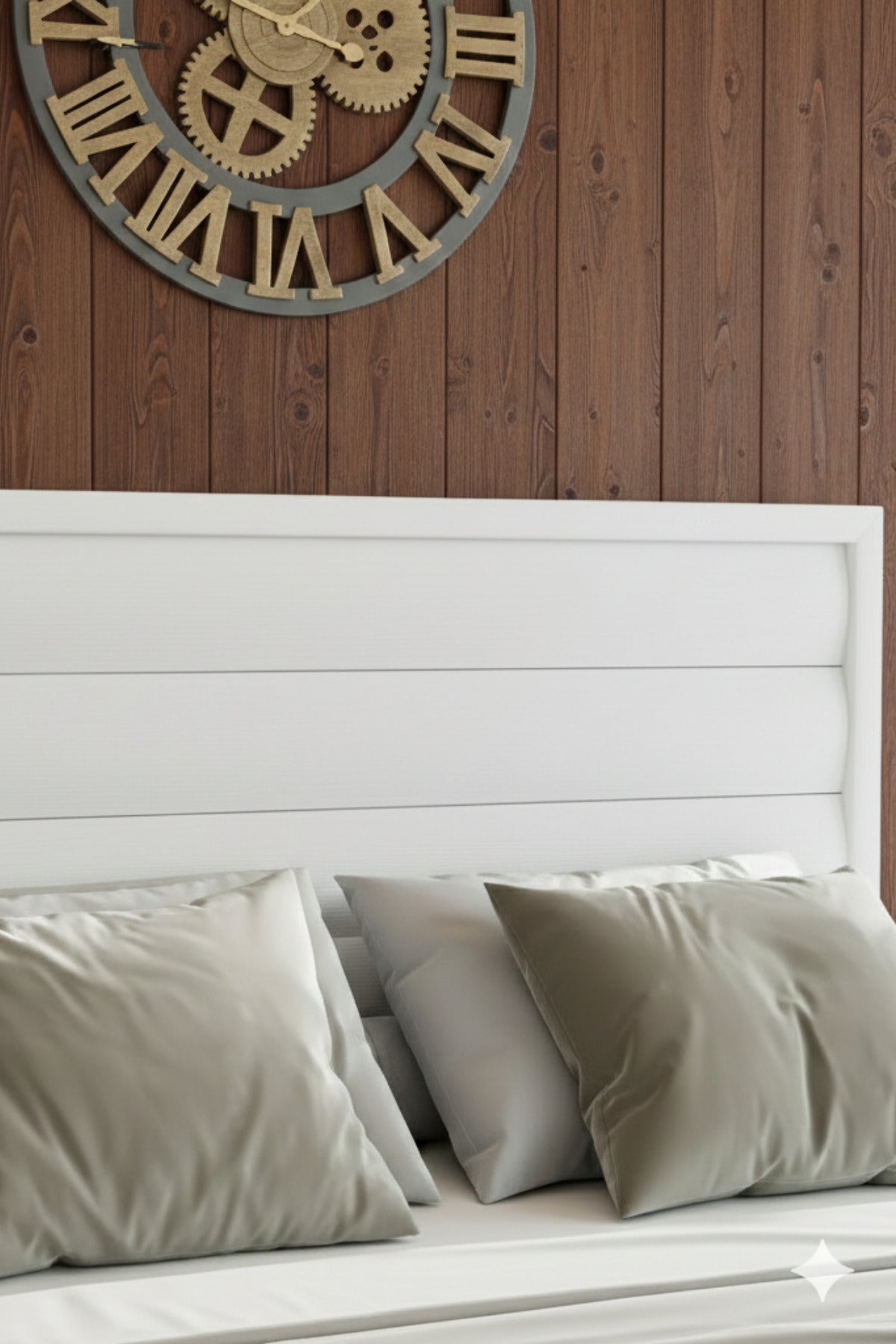 Hüma Model Yatay Başlıklı Masif Ahşap Karyola ve 2 Adet Komodin 180x200 Ceviz