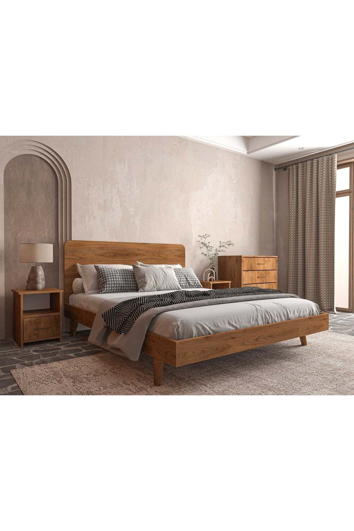 Softwood Masif Ahşap Yatak Odası Seti 120x200 Ceviz