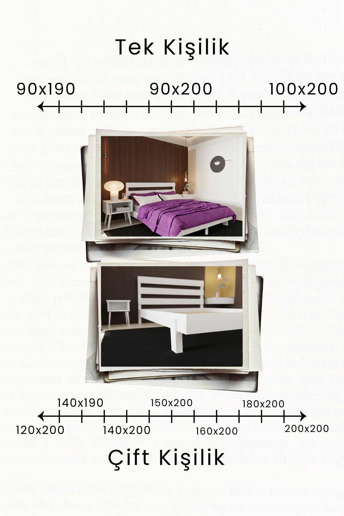 Natura New Model Masif Ahşap Karyola 2 Adet Komodin 120x200 Ceviz