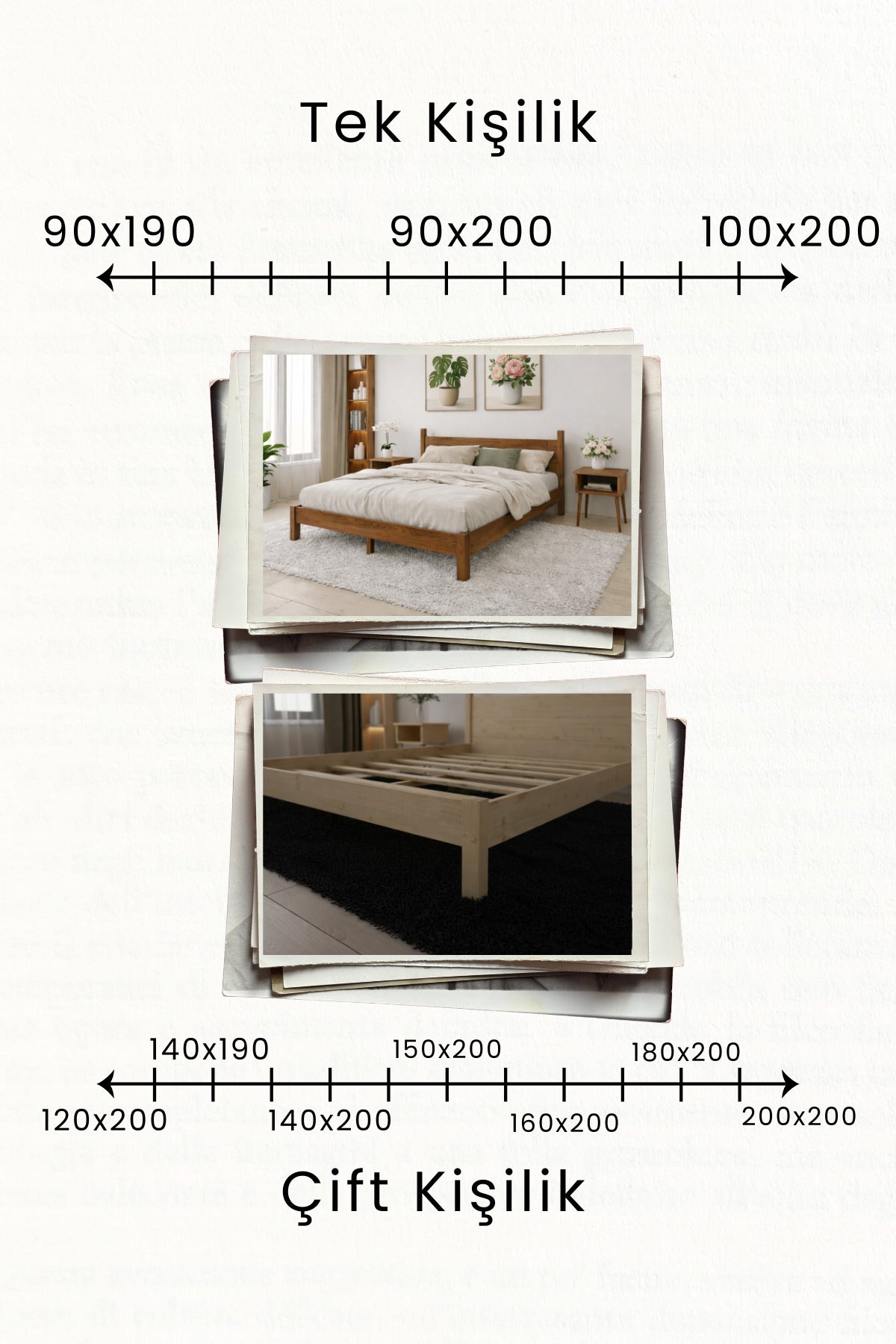 Mi̇rage Model Masif Ahşap Karyola 160x200 Doğal