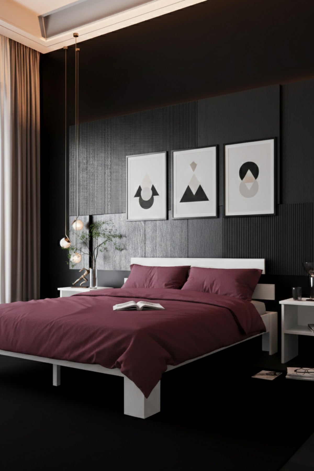 Lotus MDF Karyola 100x200 Beyaz