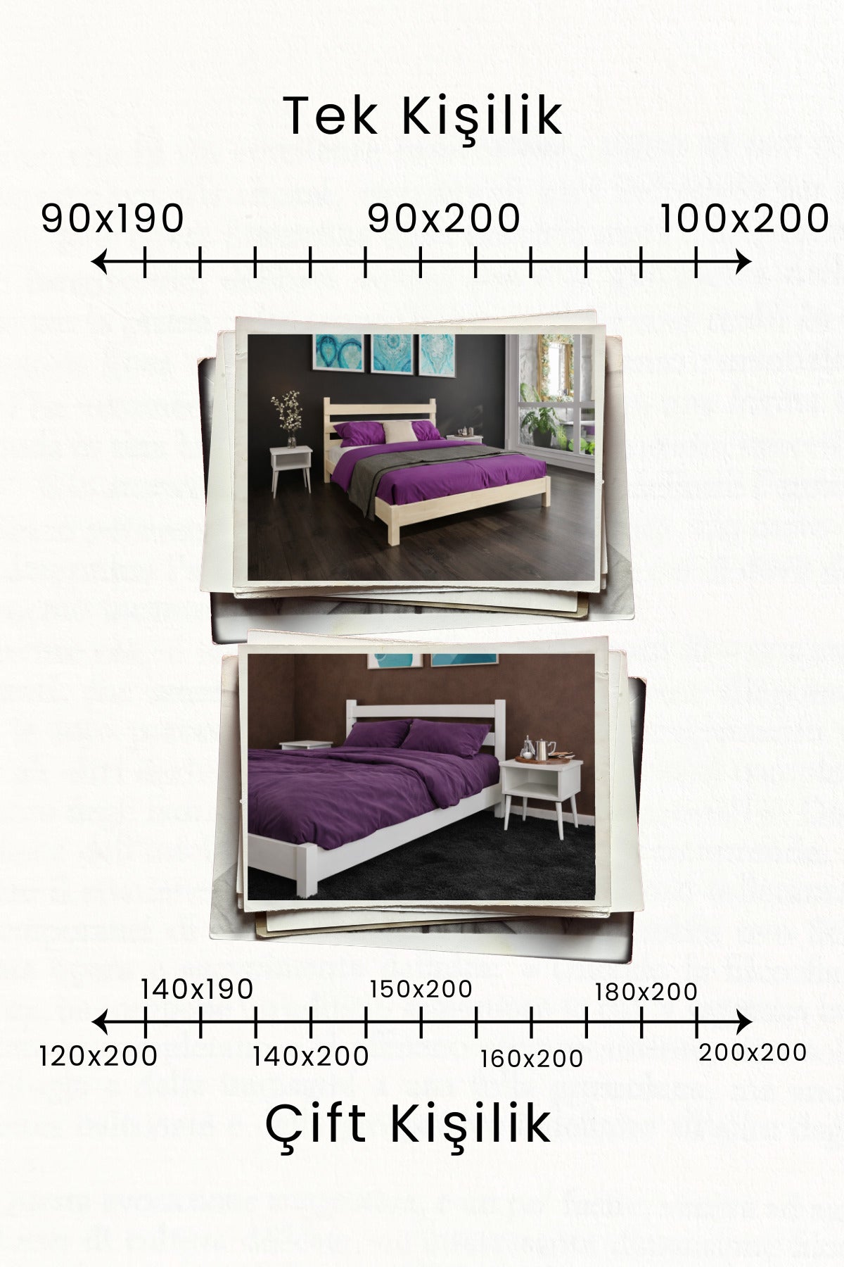 Natura Model Masif Ahşap Karyola 120x200 Ceviz
