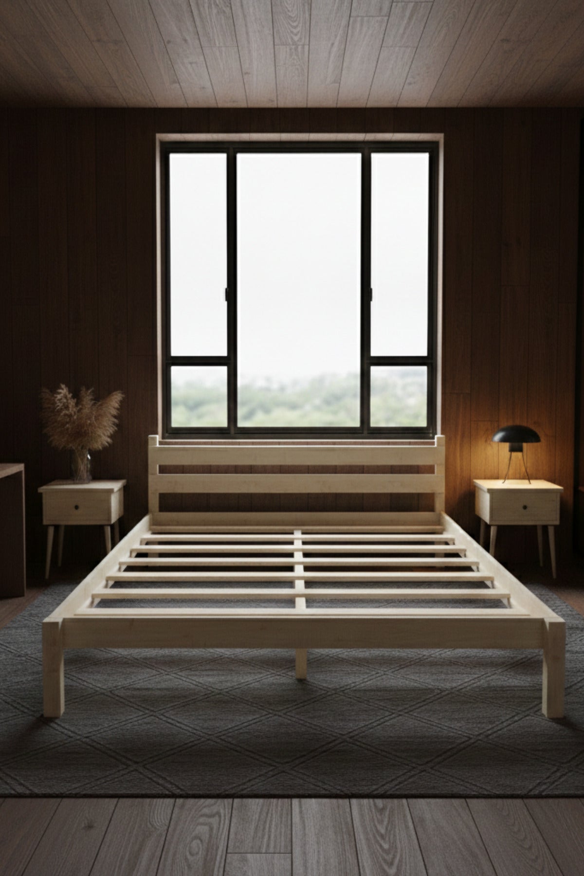 Letto Model Masif Ahşap Karyola 120x200 Doğal