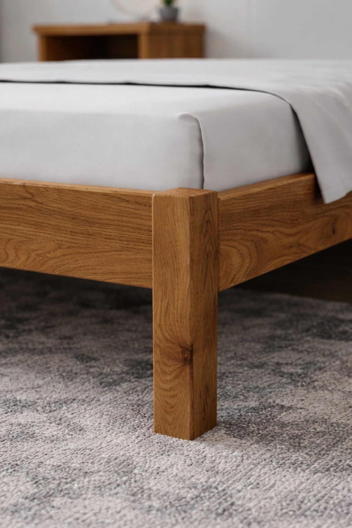 Letto Model Masif Ahşap Karyola 2 Adet Komodin 90x190 Ceviz