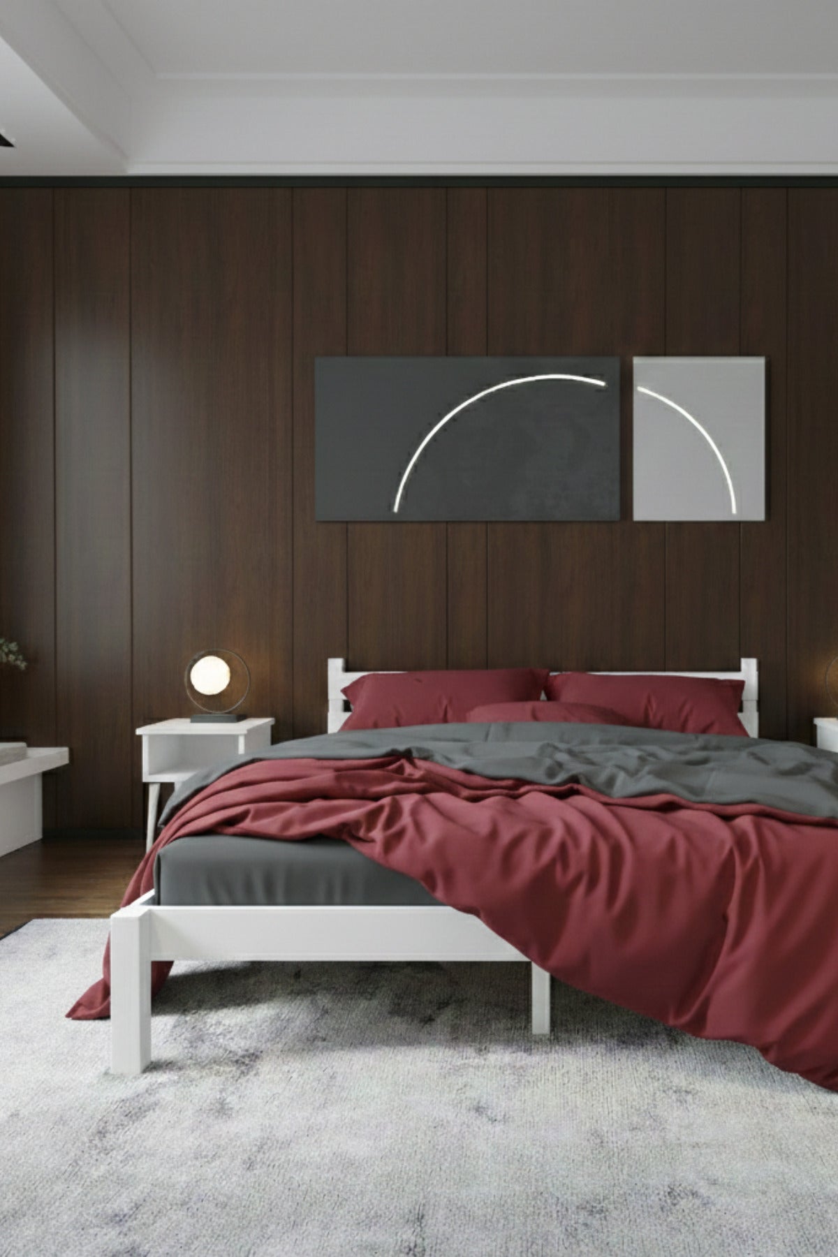 Letto Model Masif Ahşap Karyola 140x190 Ceviz