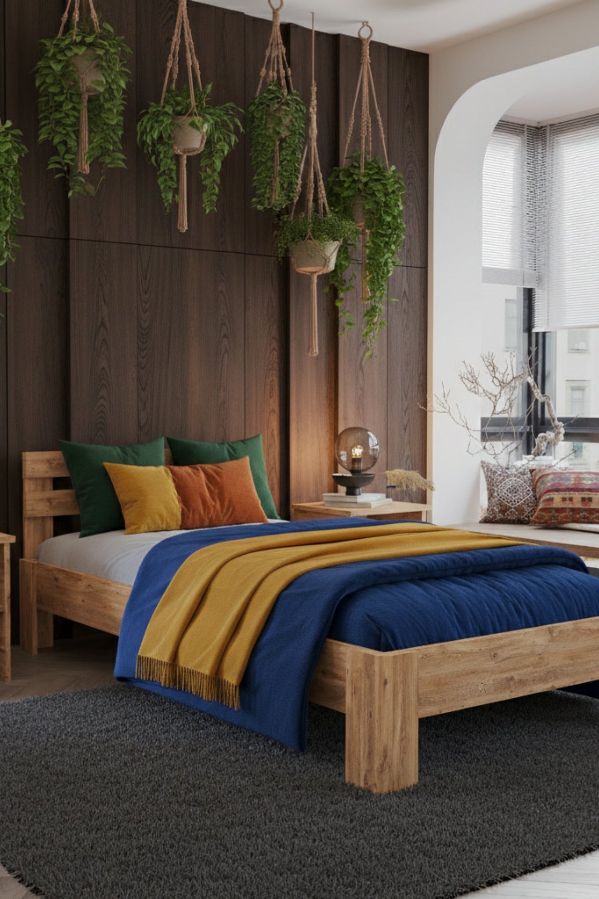 Letto MDF Karyola ve 2 Komodinli Set 180x200 Atlantik Çam