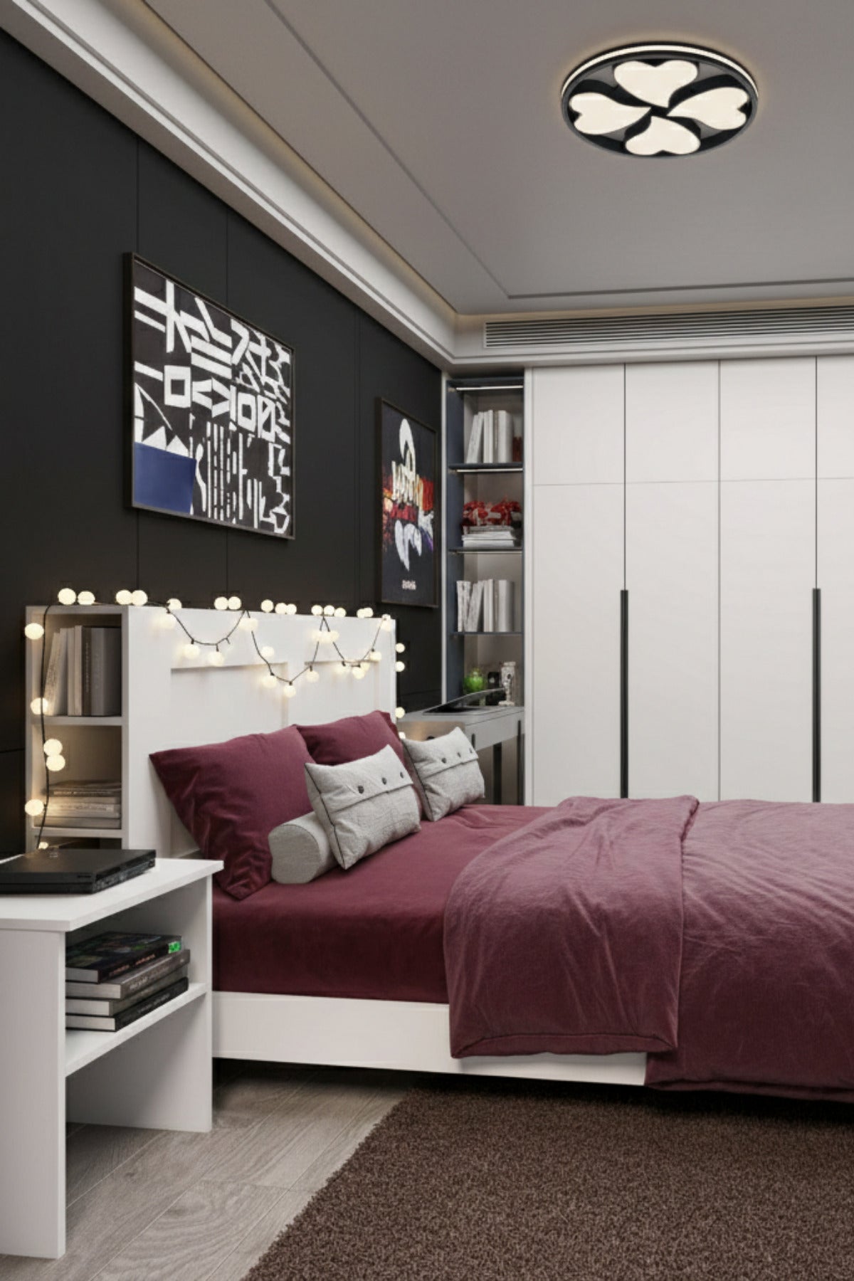 My Chapter Kitaplık Başlıklı MDF Karyola 100x200 Atlantik Çam