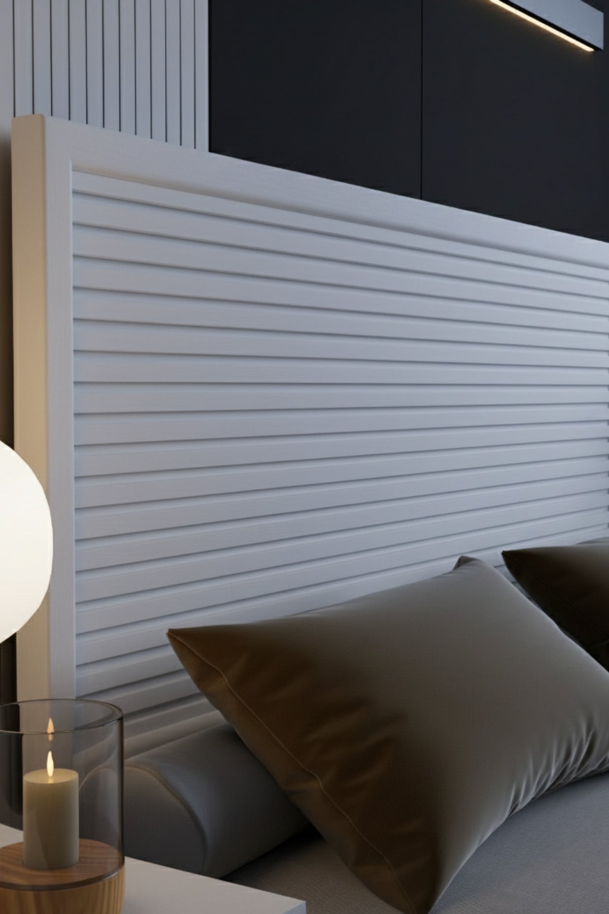 Alaz Model Yatay Başlıklı Masif Ahşap Karyola 160x200 Ceviz