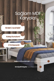 Letto MDF Karyola 90x190 Beyaz