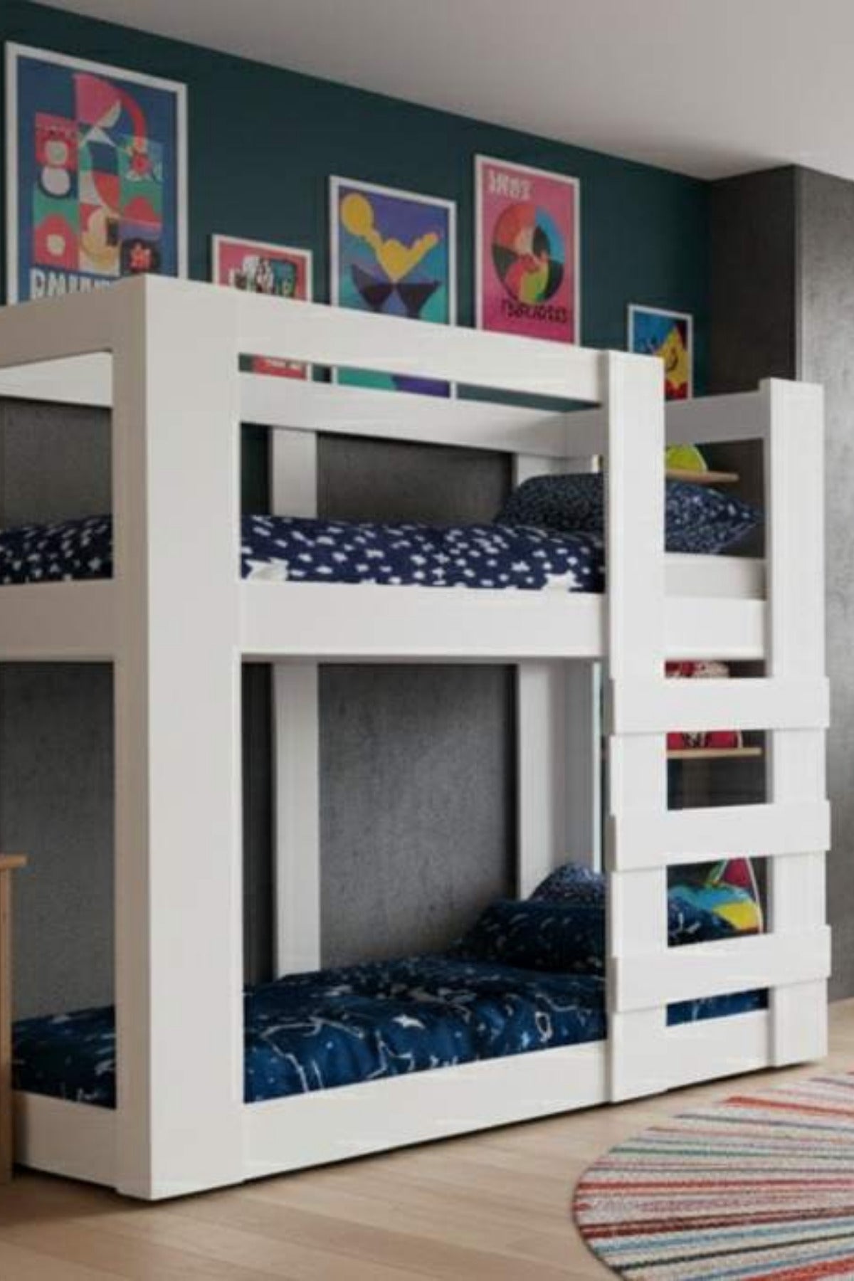 Agonya Modern MDF İki Katlı Ranza 100x200 Beyaz
