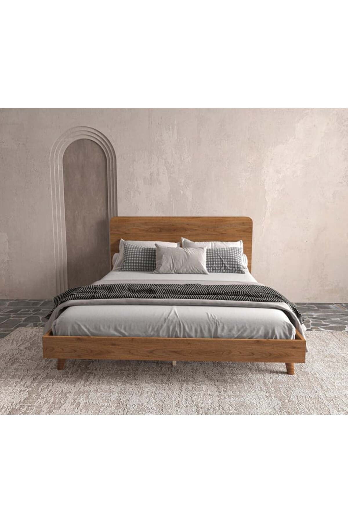 Soft Wood Model Masif Ahşap Karyola 140x190 Doğal