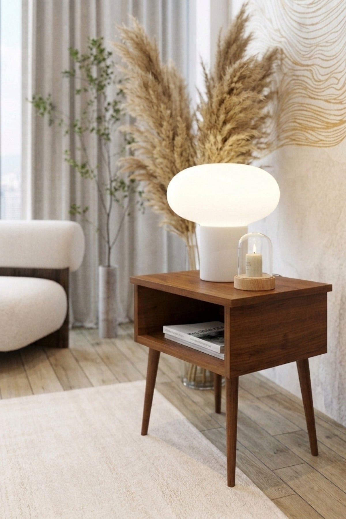 Lotus Model Masif Ahşap Karyola 200x200 Doğal