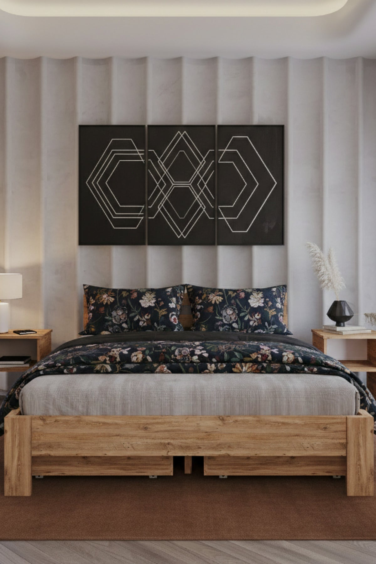 Letto 4 Çekmeceli MDF Karyola 90x200 Atlantik Çam