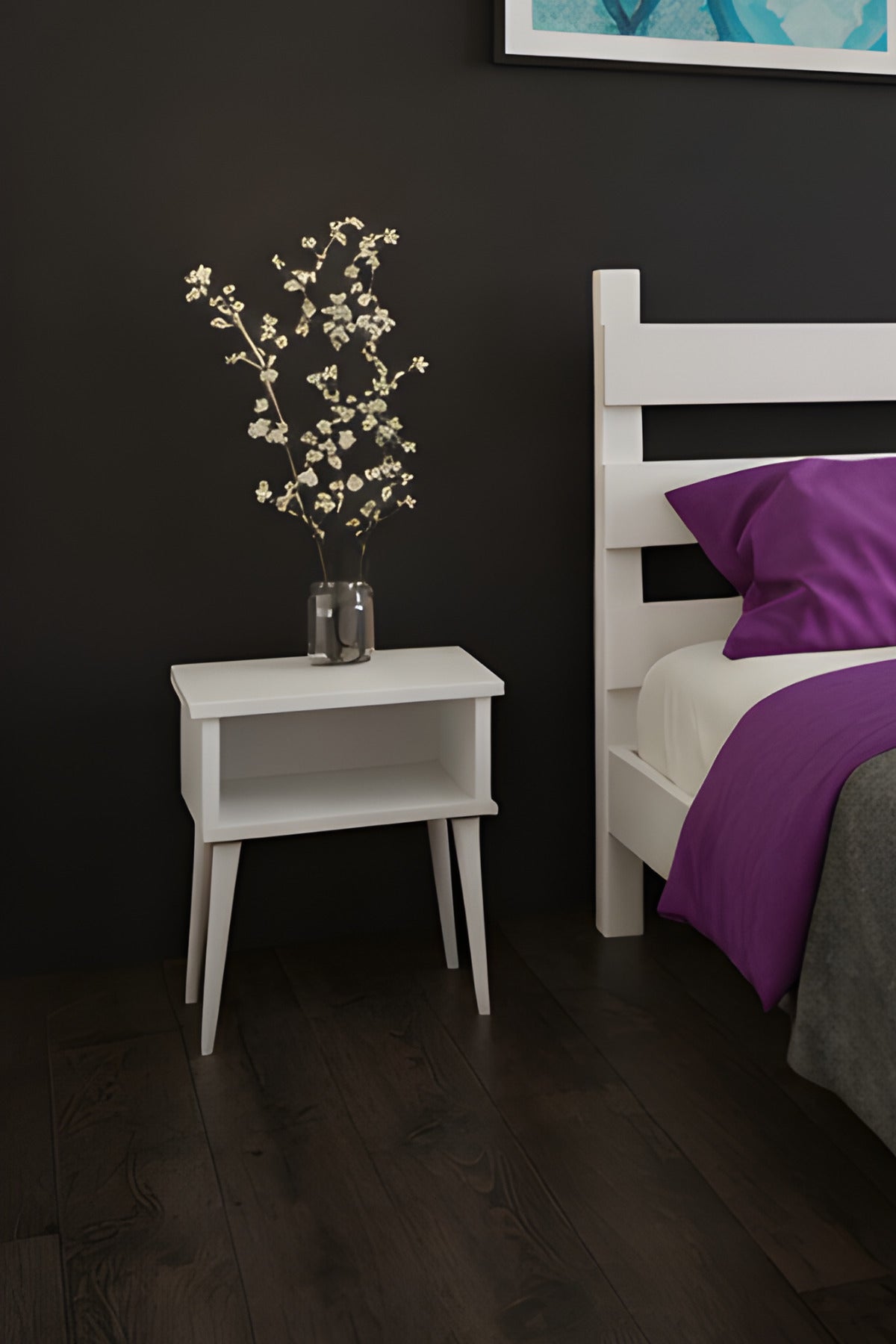 Natura Model Masif Ahşap Karyola 2 Adet Komodin 180x200 Ceviz